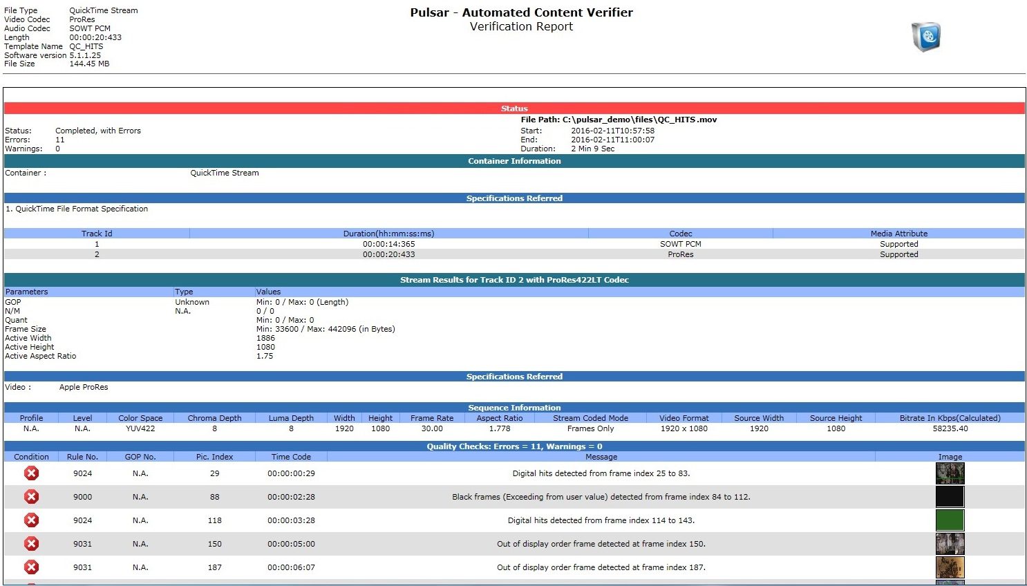 Screenshot - Pulsar Report (5.1.1.27)